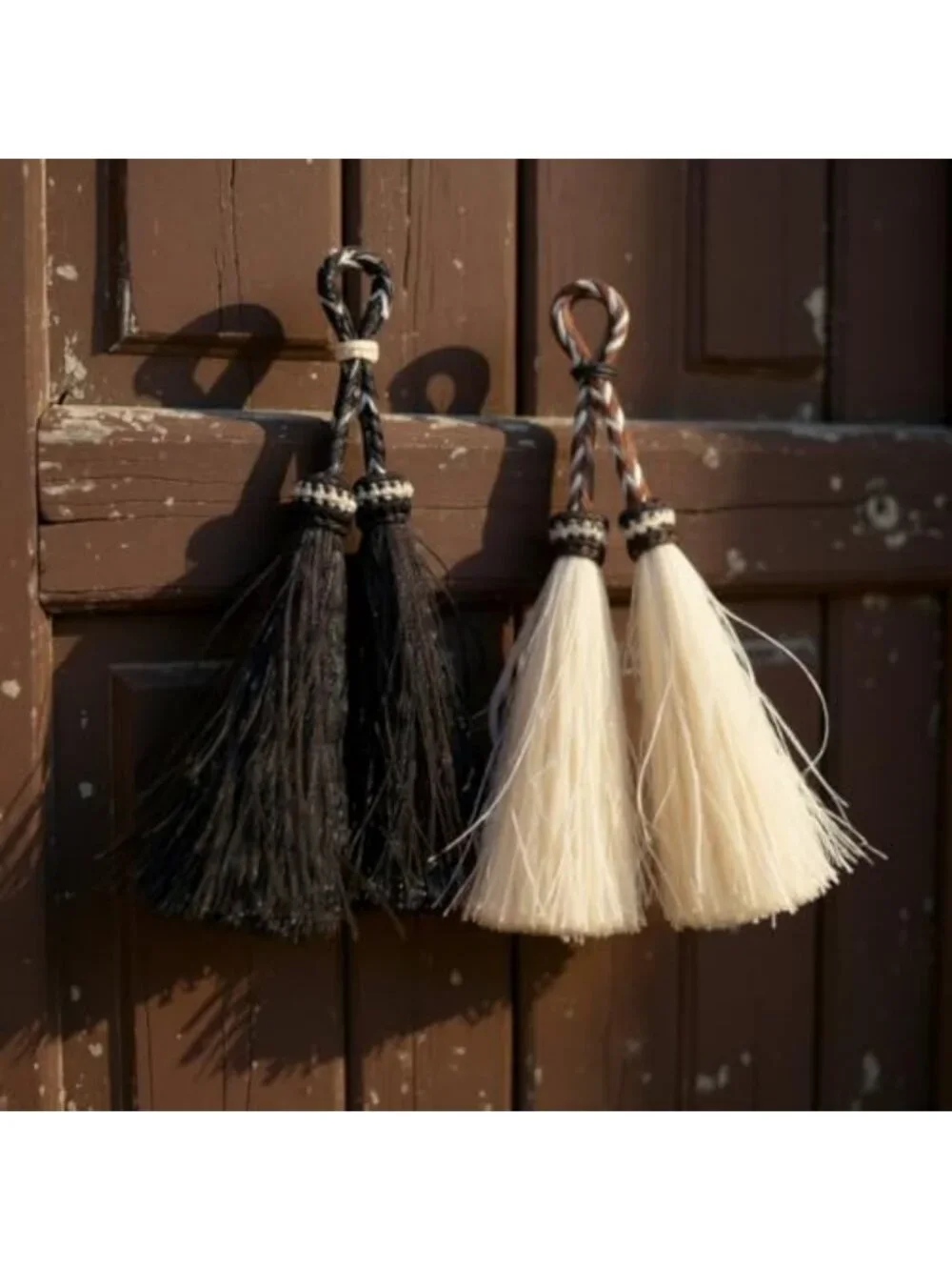 Handcrafted Horsehair Keychain Set | Western Double Tassel | 5.1